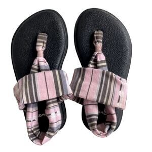 Sanuk Kids Yoga Sling Sandals - Pink Stripes - 9-10